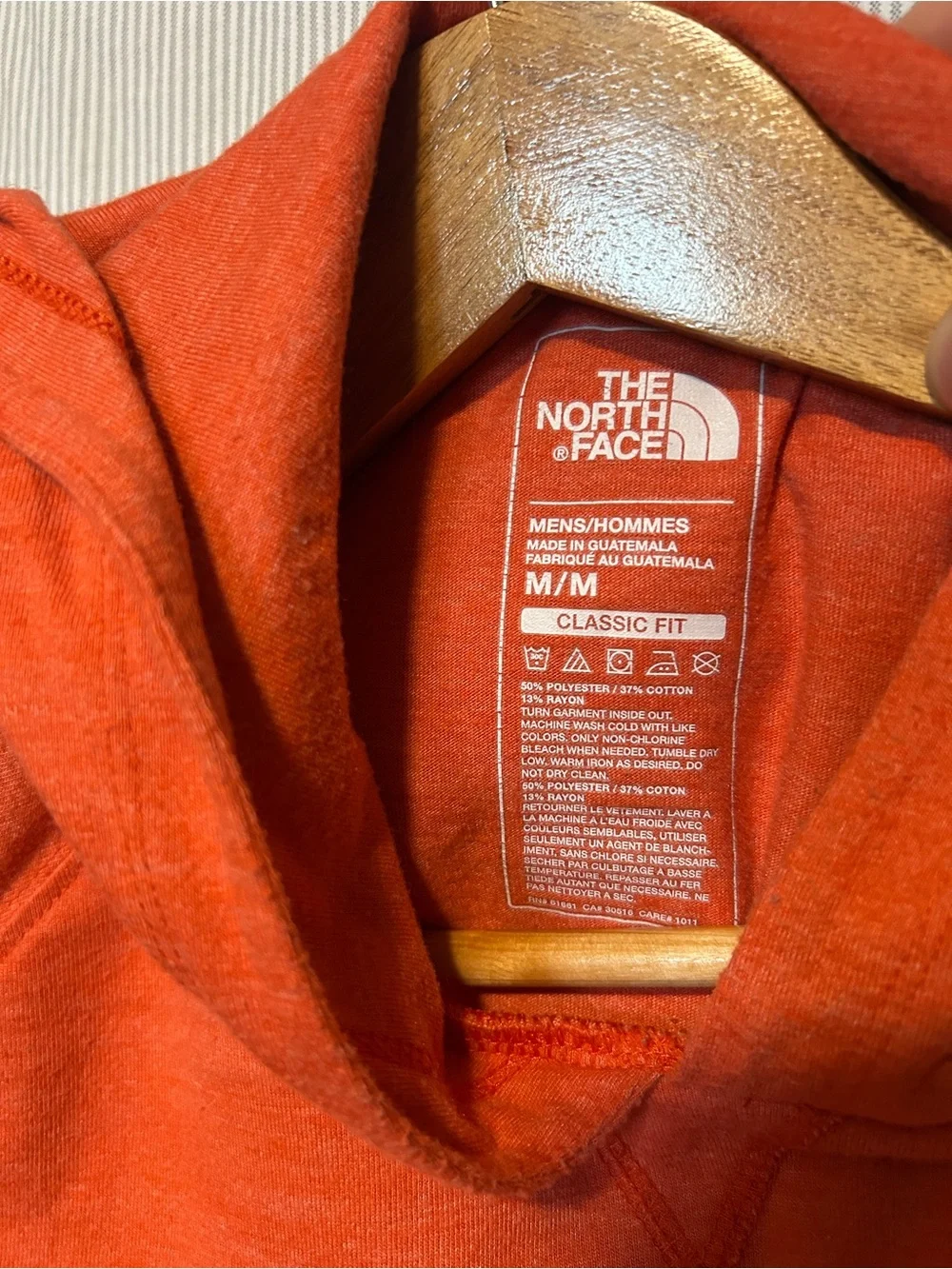 The North Face Men's Orange Hooded Pullover Sweatshirt
